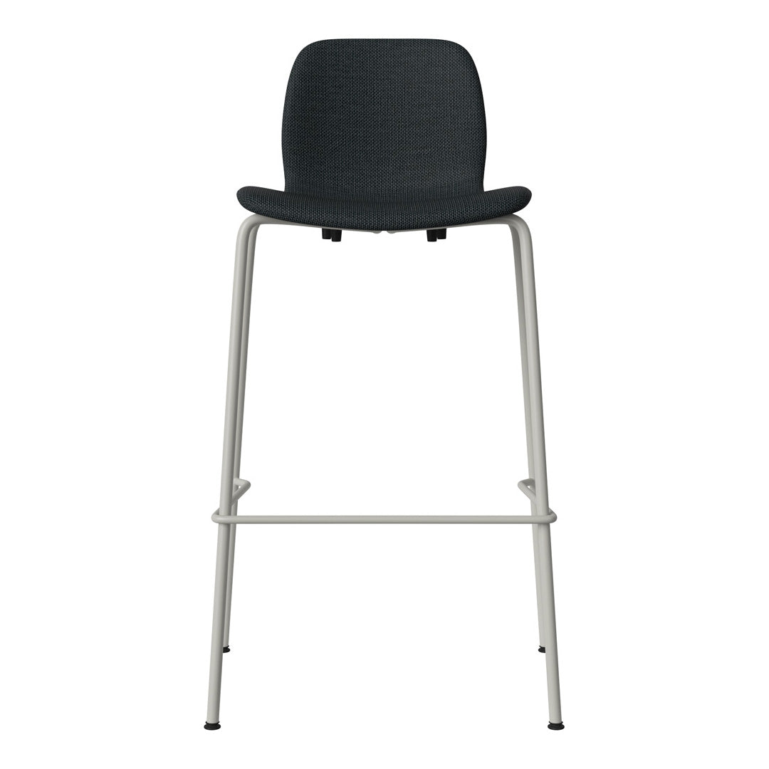 Chaise de bar Seed - Rembourrée - Piètement en acier, laquée gris