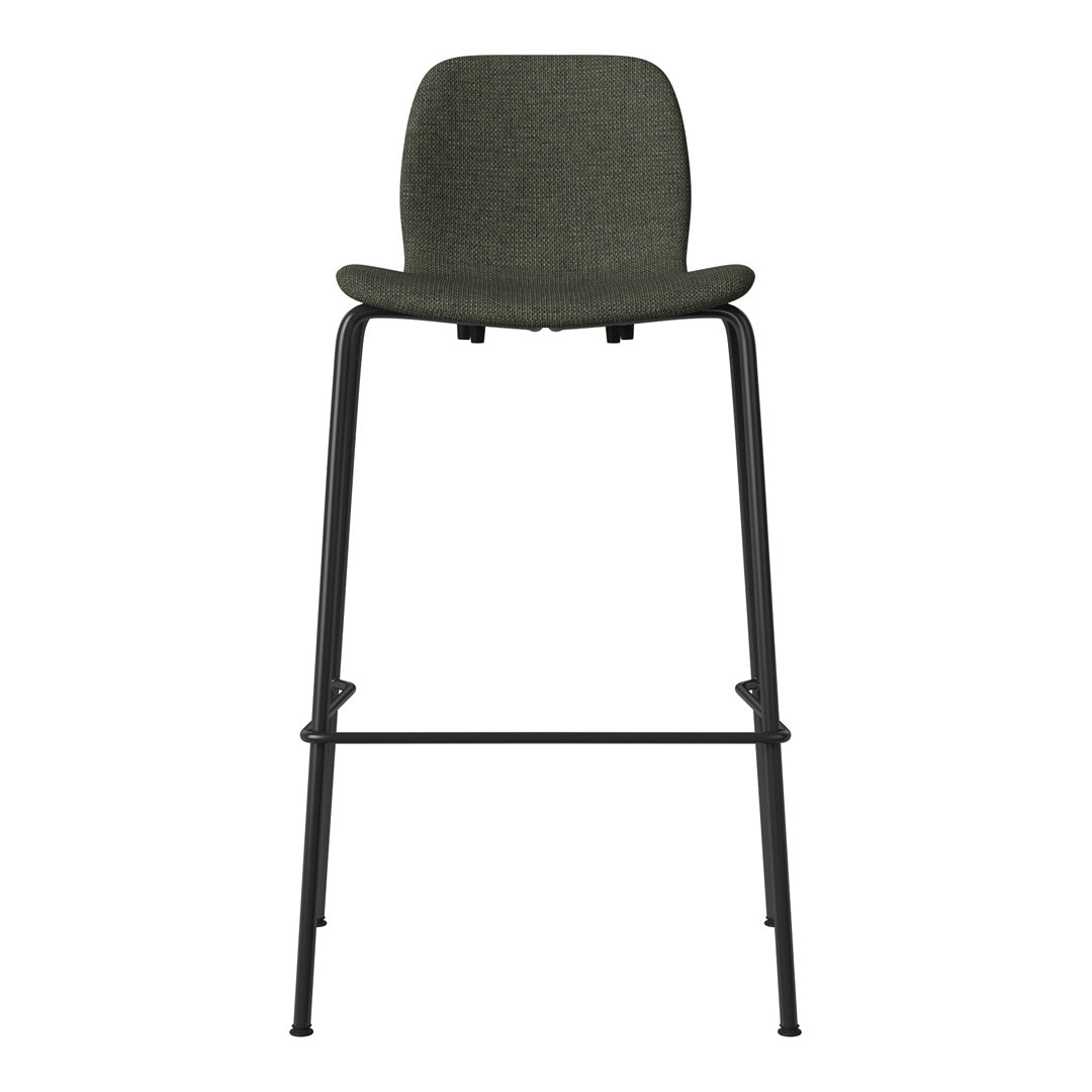 Chaise de bar Seed - Rembourrée - Piètement en acier, laquée noire