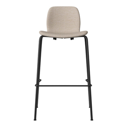Chaise de bar Seed - Rembourrée - Piètement en acier, laquée noire