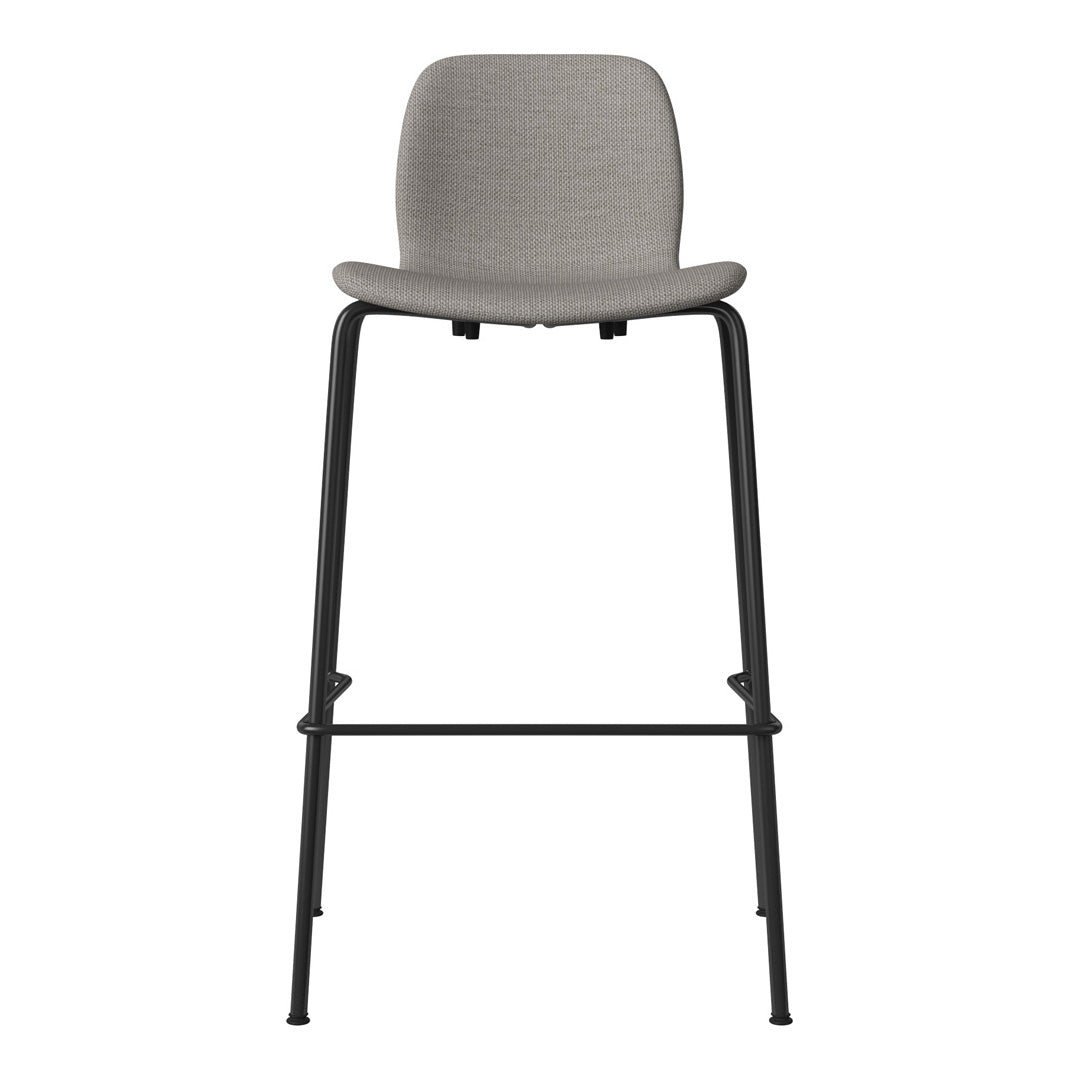 Chaise de bar Seed - Rembourrée - Piètement en acier, laquée noire