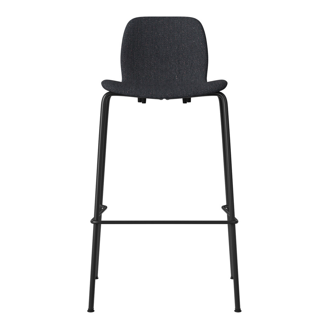 Chaise de bar Seed - Rembourrée - Piètement en acier, laquée noire