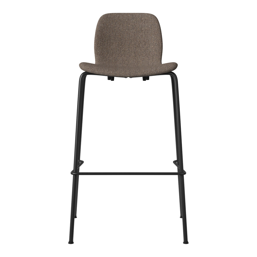 Chaise de bar Seed - Rembourrée - Piètement en acier, laquée noire