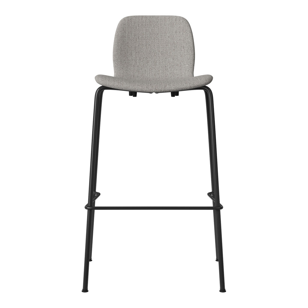 Chaise de bar Seed - Rembourrée - Piètement en acier, laquée noire