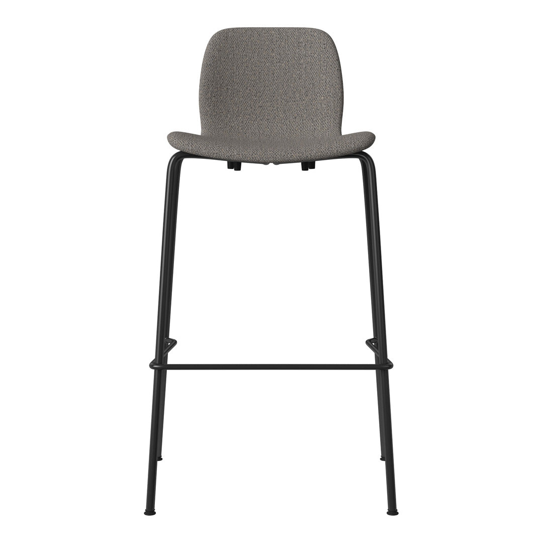 Chaise de bar Seed - Rembourrée - Piètement en acier, laquée noire