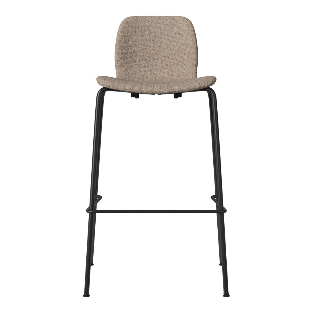 Chaise de bar Seed - Rembourrée - Piètement en acier, laquée noire