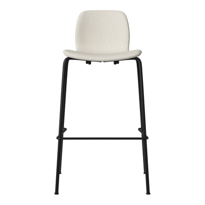 Chaise de bar Seed - Rembourrée - Piètement en acier, laquée noire