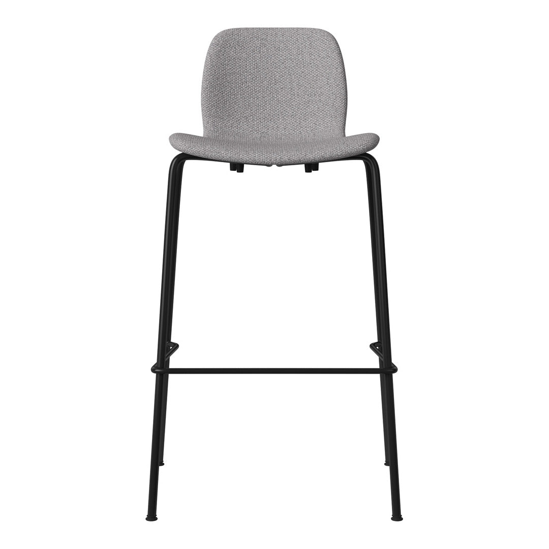 Chaise de bar Seed - Rembourrée - Piètement en acier, laquée noire