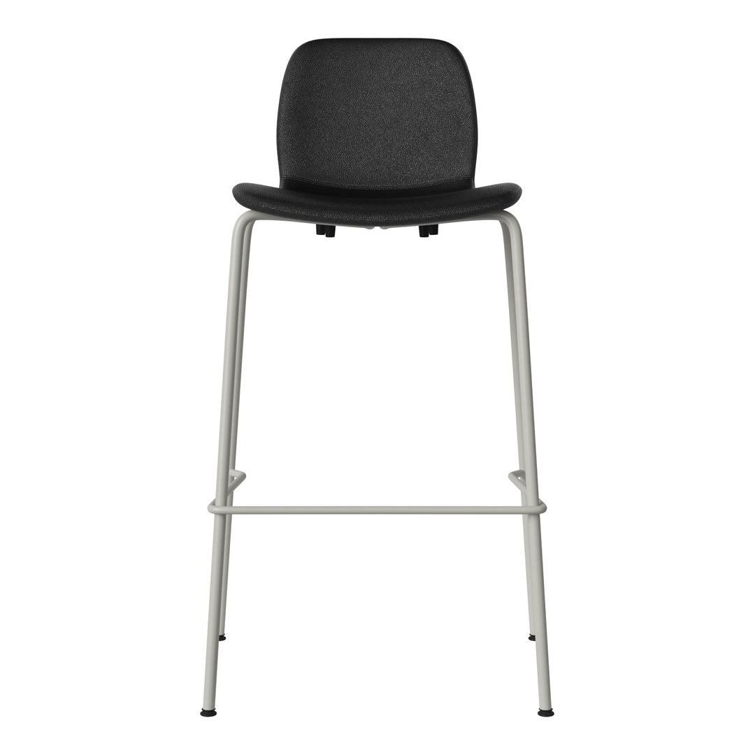Chaise de bar Seed - Rembourrée - Piètement en acier, laquée gris