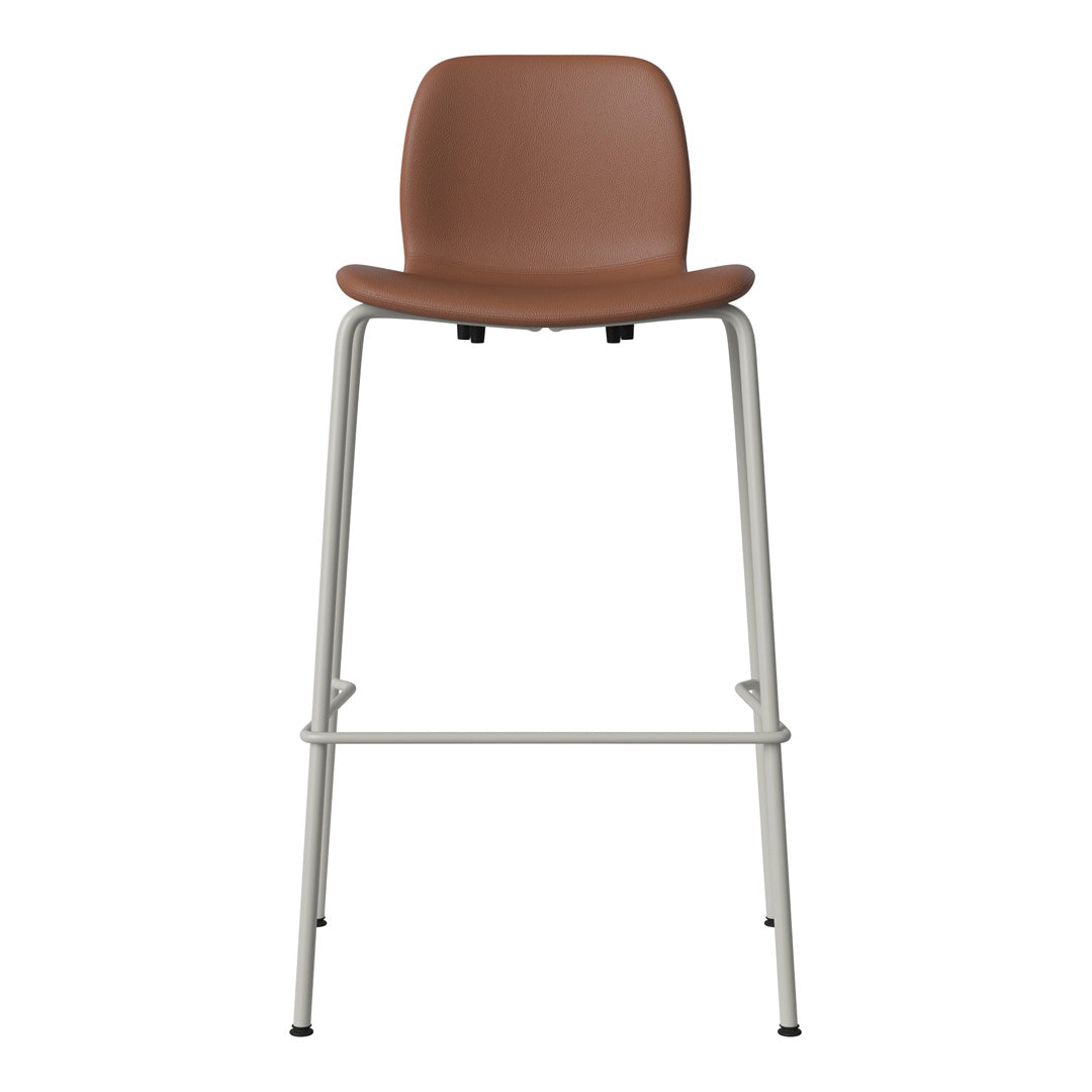 Chaise de bar Seed - Rembourrée - Piètement en acier, laquée gris