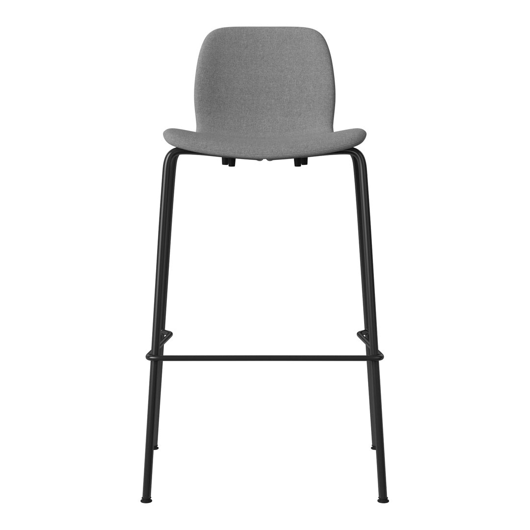 Chaise de bar Seed - Rembourrée - Piètement en acier, laquée noire