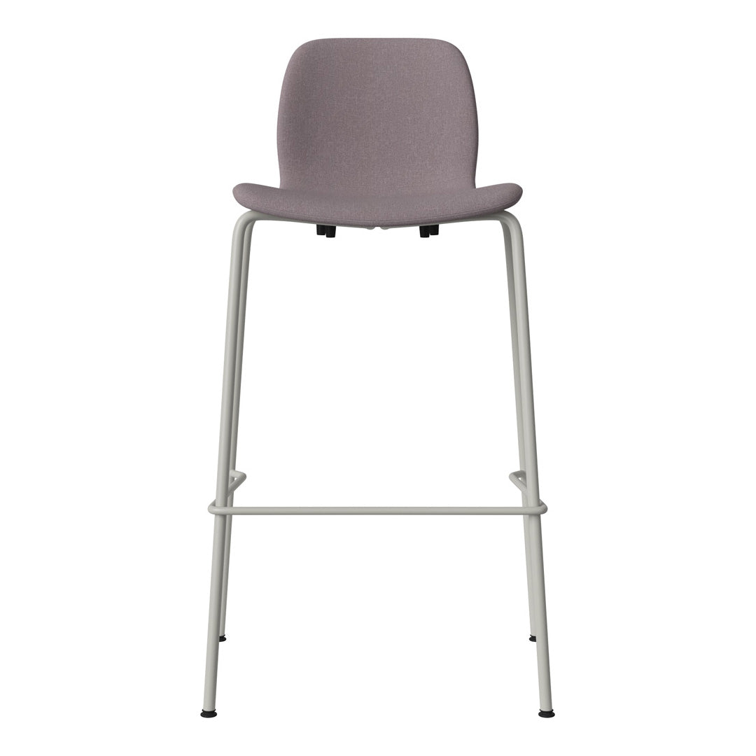 Chaise de bar Seed - Rembourrée - Piètement en acier, laquée gris