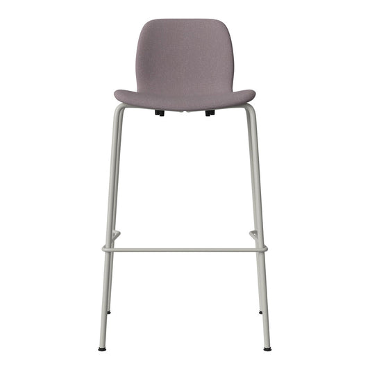 Chaise de bar Seed - Rembourrée - Piètement en acier, laquée gris