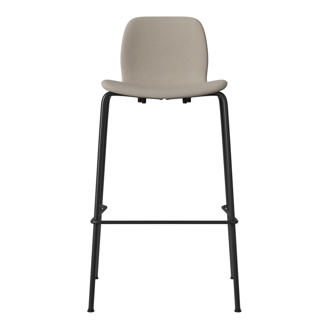 Chaise de bar Seed - Rembourrée - Piètement en acier, laquée noire