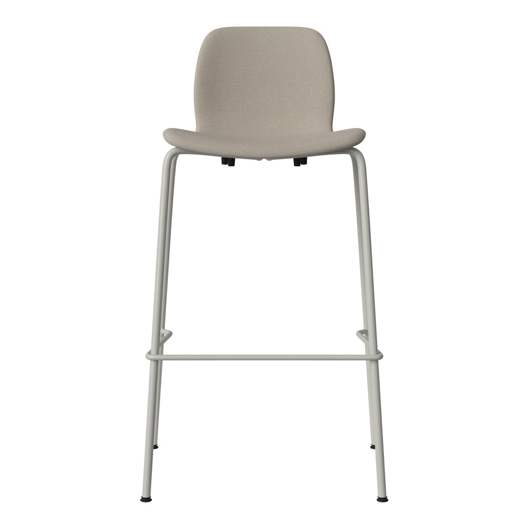 Chaise de bar Seed - Rembourrée - Piètement en acier, laquée gris