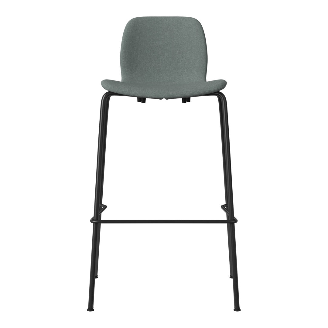 Chaise de bar Seed - Rembourrée - Piètement en acier, laquée noire