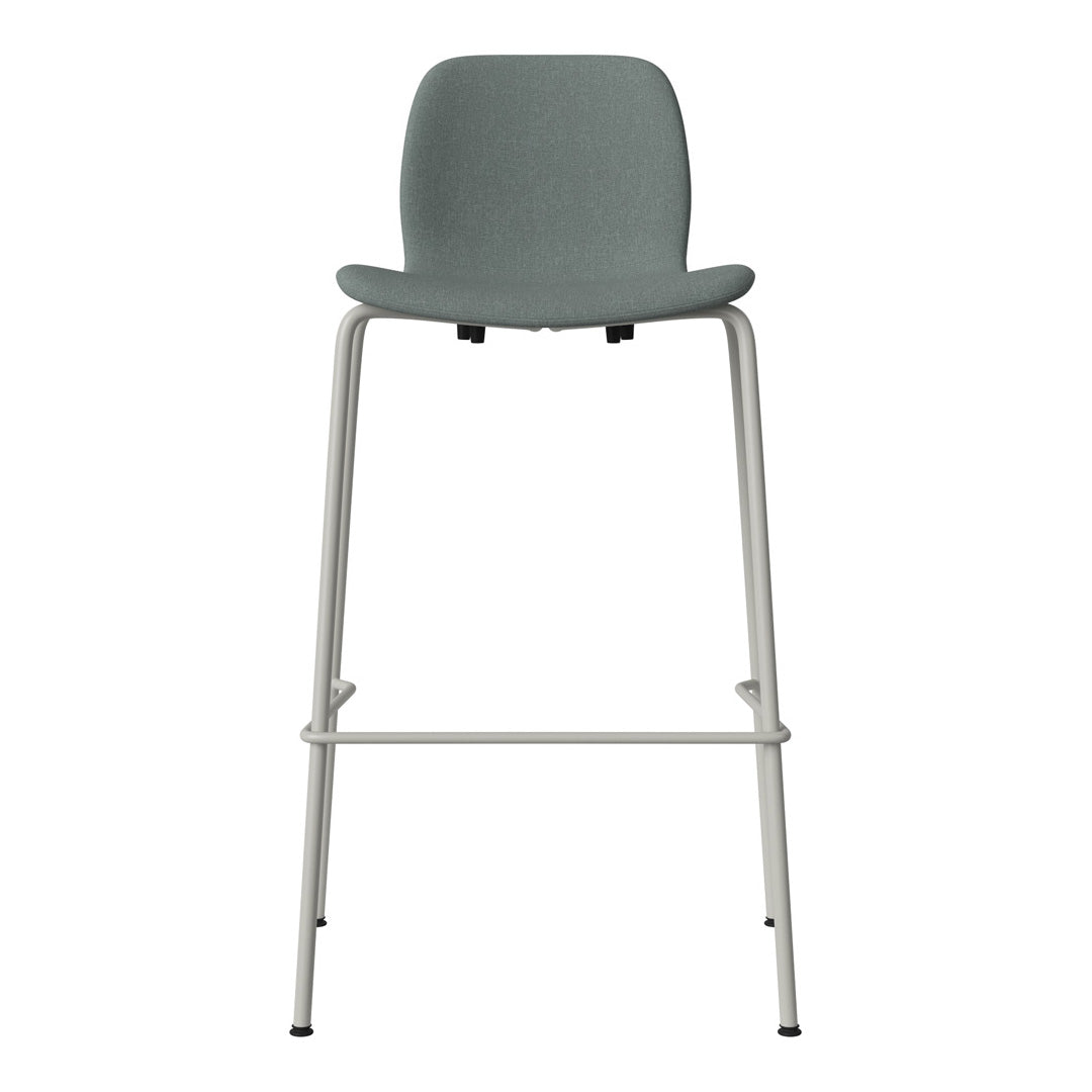 Chaise de bar Seed - Rembourrée - Piètement en acier, laquée gris