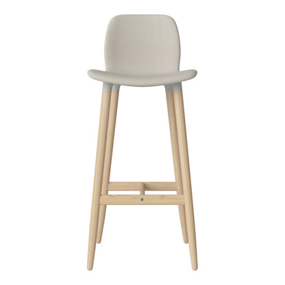 Chaise de bar Seed - Rembourrée - Piètement en chêne huilé, pigmenté blanc