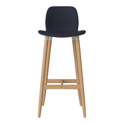 Chaise de bar Seed - Rembourrée - Piètement en chêne huilé