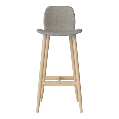 Chaise de bar Seed - Rembourrée - Piètement en chêne huilé, pigmenté blanc