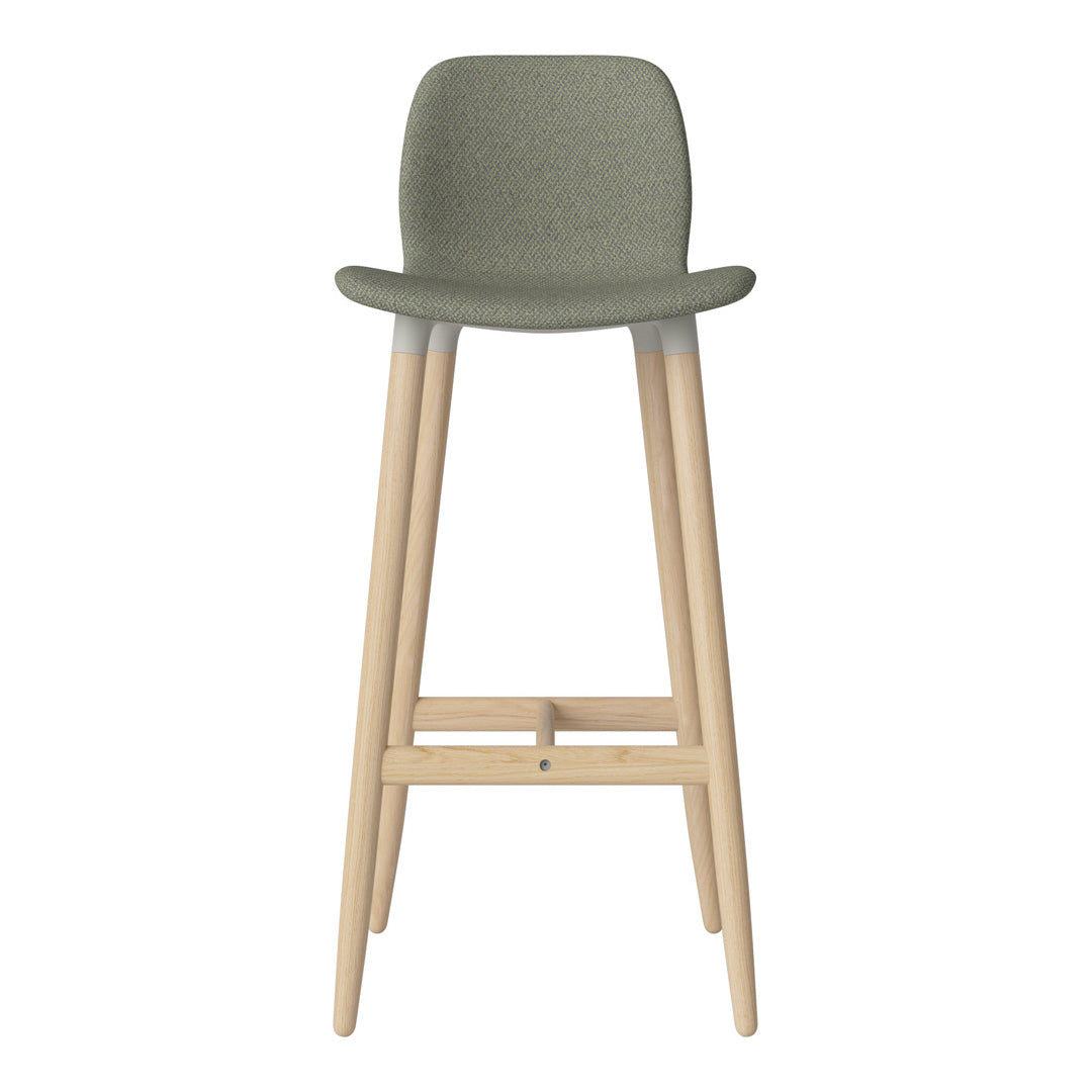 Chaise de bar Seed - Rembourrée - Piètement en chêne huilé, pigmenté blanc