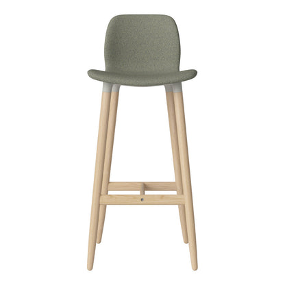 Chaise de bar Seed - Rembourrée - Piètement en chêne huilé, pigmenté blanc
