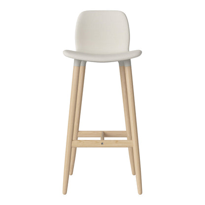 Chaise de bar Seed - Rembourrée - Piètement en chêne huilé, pigmenté blanc