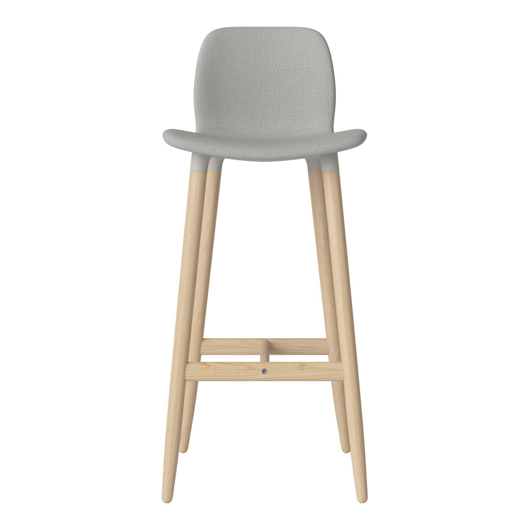 Chaise de bar Seed - Rembourrée - Piètement en chêne huilé, pigmenté blanc