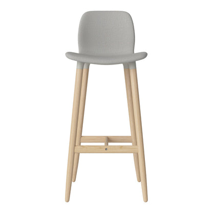 Chaise de bar Seed - Rembourrée - Piètement en chêne huilé, pigmenté blanc