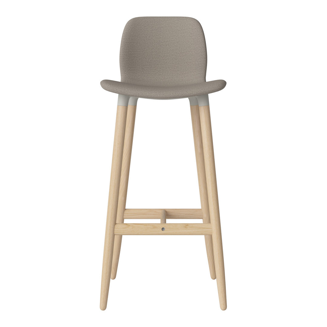 Chaise de bar Seed - Rembourrée - Piètement en chêne huilé, pigmenté blanc