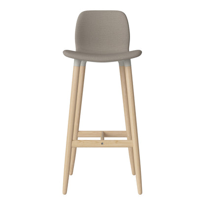 Chaise de bar Seed - Rembourrée - Piètement en chêne huilé, pigmenté blanc
