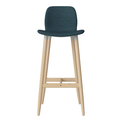 Chaise de bar Seed - Rembourrée - Piètement en chêne huilé, pigmenté blanc