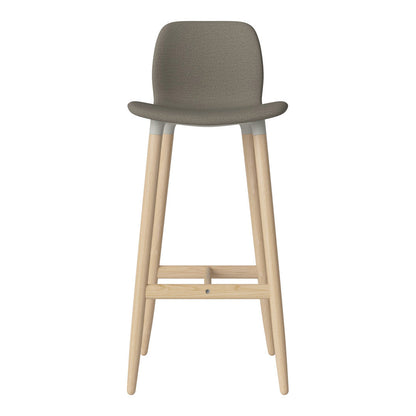 Chaise de bar Seed - Rembourrée - Piètement en chêne huilé, pigmenté blanc