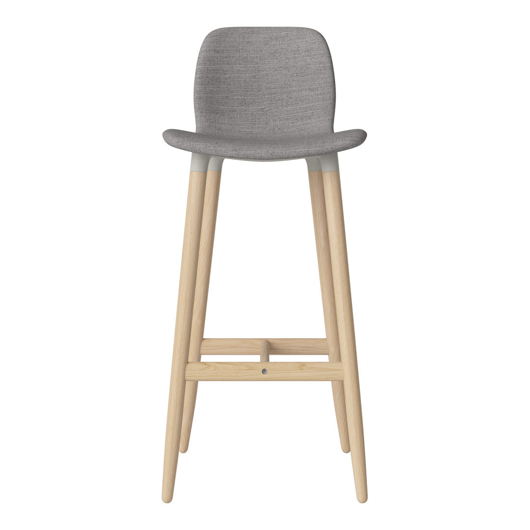 Chaise de bar Seed - Rembourrée - Piètement en chêne huilé, pigmenté blanc