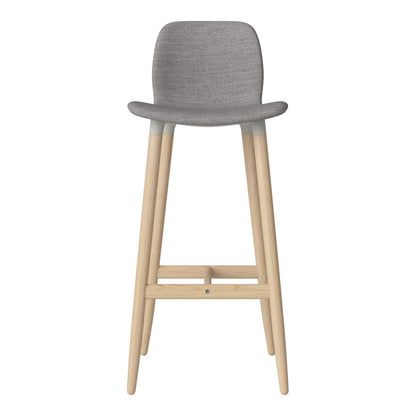 Chaise de bar Seed - Rembourrée - Piètement en chêne huilé, pigmenté blanc