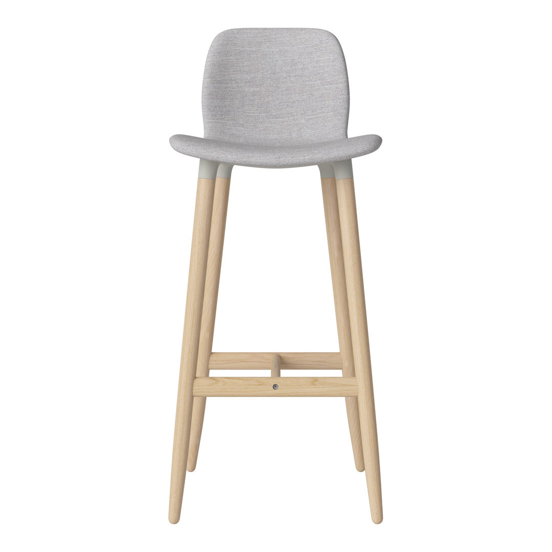 Chaise de bar Seed - Rembourrée - Piètement en chêne huilé, pigmenté blanc