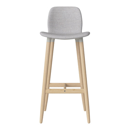 Chaise de bar Seed - Rembourrée - Piètement en chêne huilé, pigmenté blanc