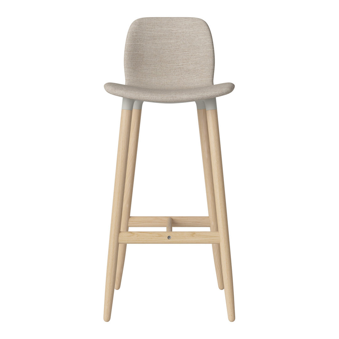 Chaise de bar Seed - Rembourrée - Piètement en chêne huilé, pigmenté blanc