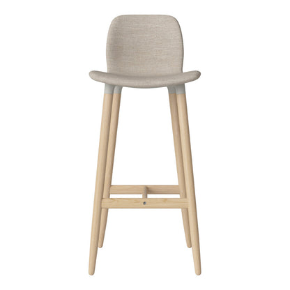 Chaise de bar Seed - Rembourrée - Piètement en chêne huilé, pigmenté blanc