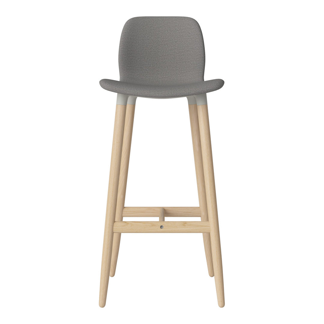 Chaise de bar Seed - Rembourrée - Piètement en chêne huilé, pigmenté blanc