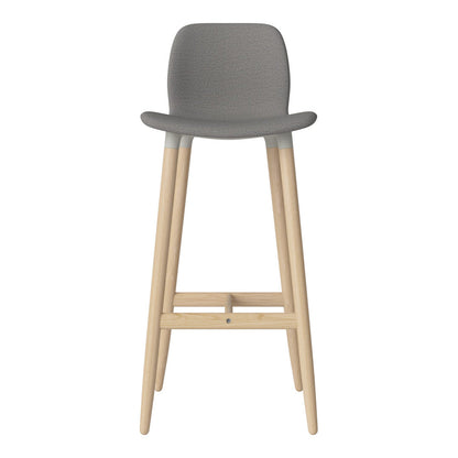 Chaise de bar Seed - Rembourrée - Piètement en chêne huilé, pigmenté blanc