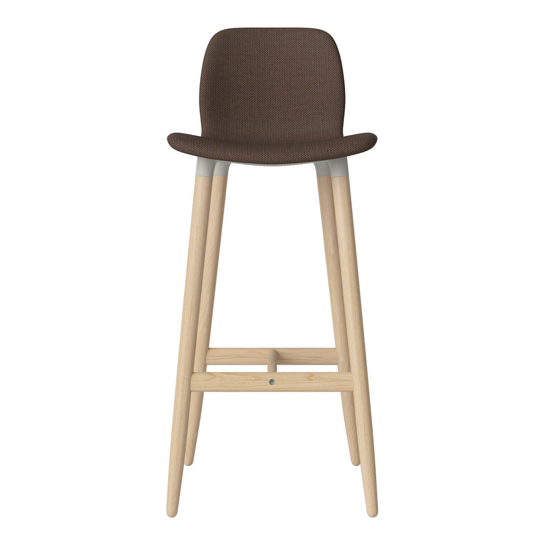 Chaise de bar Seed - Rembourrée - Piètement en chêne huilé, pigmenté blanc