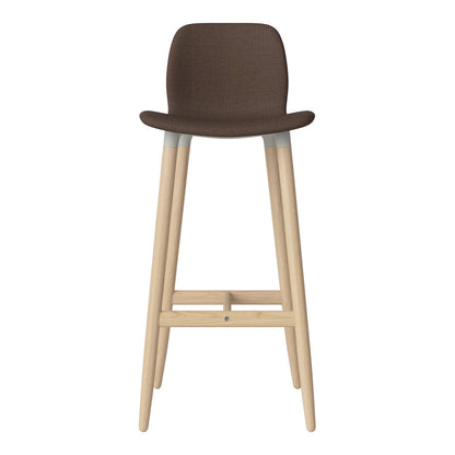 Chaise de bar Seed - Rembourrée - Piètement en chêne huilé, pigmenté blanc