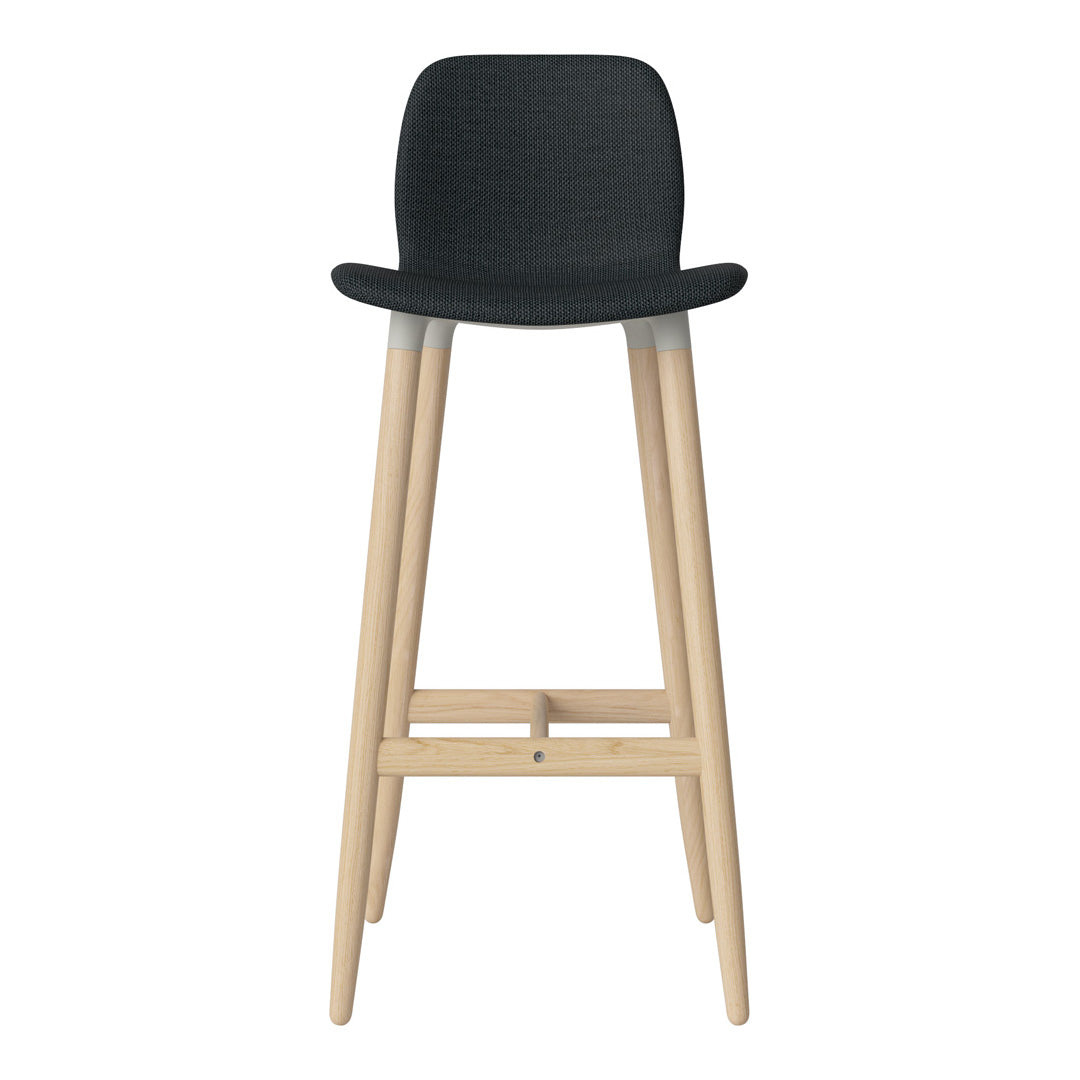 Chaise de bar Seed - Rembourrée - Piètement en chêne huilé, pigmenté blanc