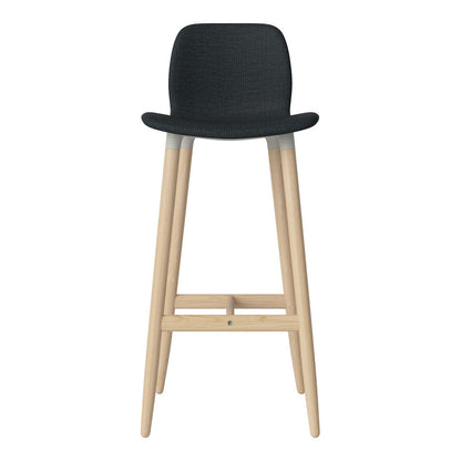 Chaise de bar Seed - Rembourrée - Piètement en chêne huilé, pigmenté blanc