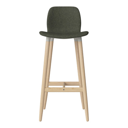 Chaise de bar Seed - Rembourrée - Piètement en chêne huilé, pigmenté blanc