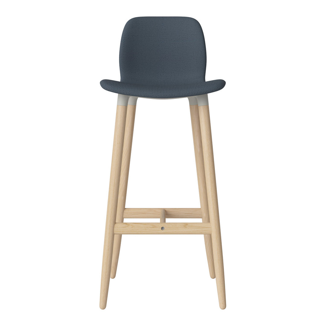 Chaise de bar Seed - Rembourrée - Piètement en chêne huilé, pigmenté blanc