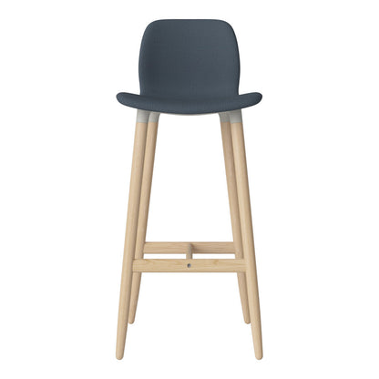 Chaise de bar Seed - Rembourrée - Piètement en chêne huilé, pigmenté blanc