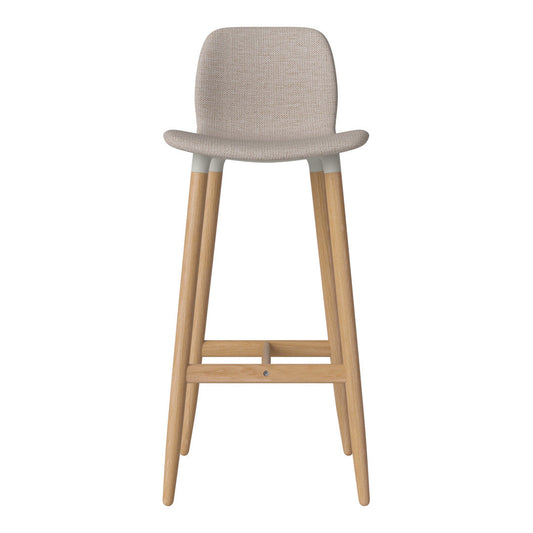 Chaise de bar Seed - Rembourrée - Piètement en chêne huilé