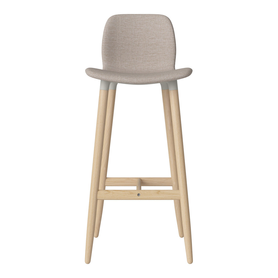 Chaise de bar Seed - Rembourrée - Piètement en chêne huilé, pigmenté blanc