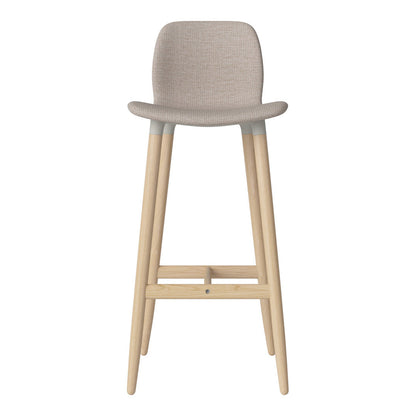 Chaise de bar Seed - Rembourrée - Piètement en chêne huilé, pigmenté blanc